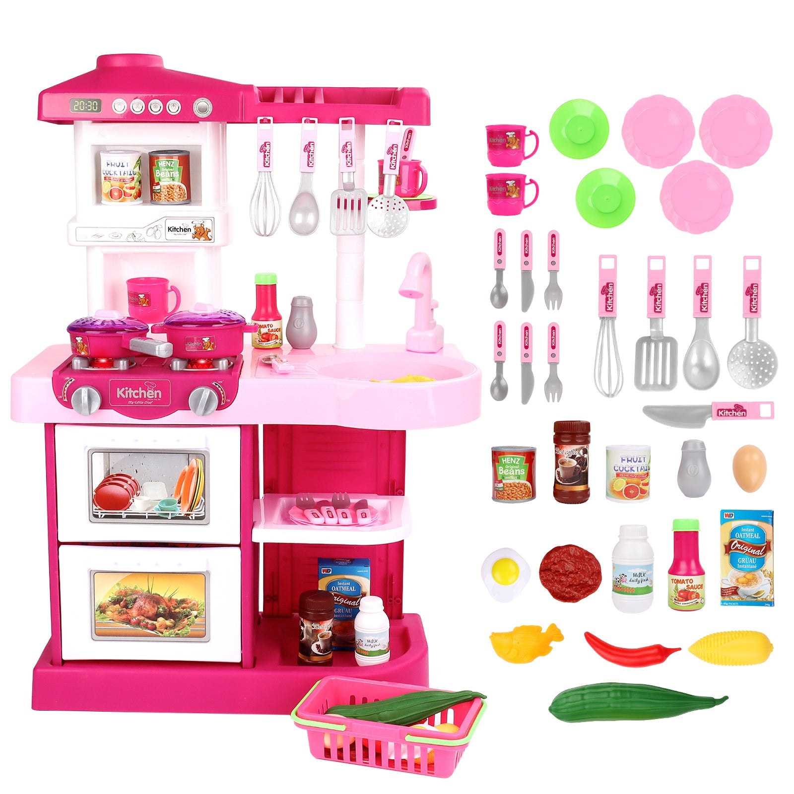¡®My Little Chef¡¯ Kitchen Play Set with 30 Accessories, Light and Sound Features (Pink)