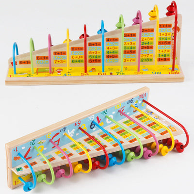 Fidtoy Wooden Math Abacus Board with Color Matching Game