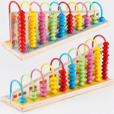 Fidtoy Wooden Math Abacus Board with Color Matching Game