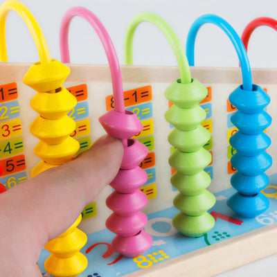 Fidtoy Wooden Math Abacus Board with Color Matching Game