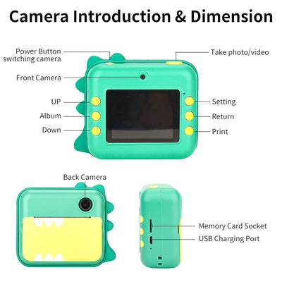 Fidtoy Kids Instant Print Camera – Toddler Photo Camera with Thermal Printing & Creative Coloring