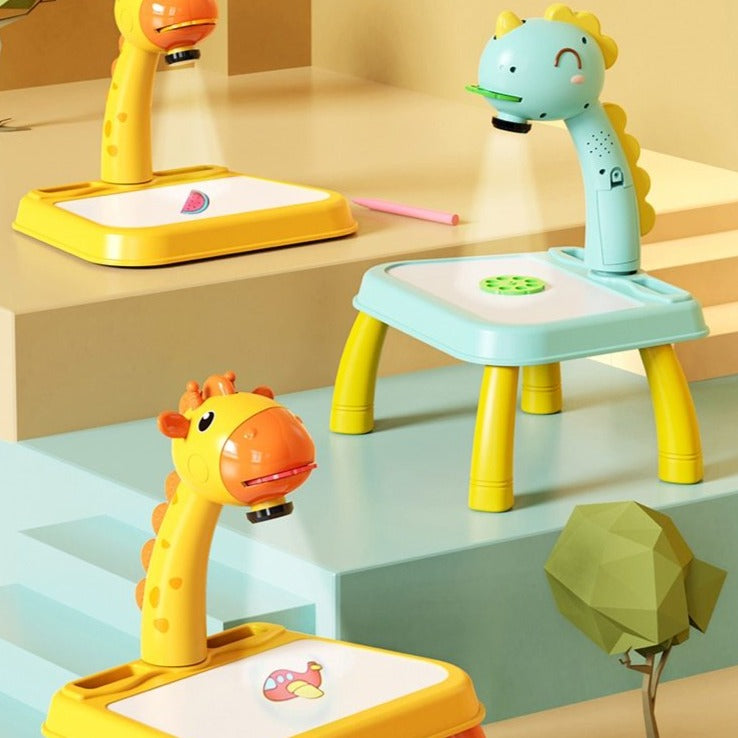 Fidtoy Kids Drawing Projector Table Art Tracing Toy with Markers and 72 Pictures