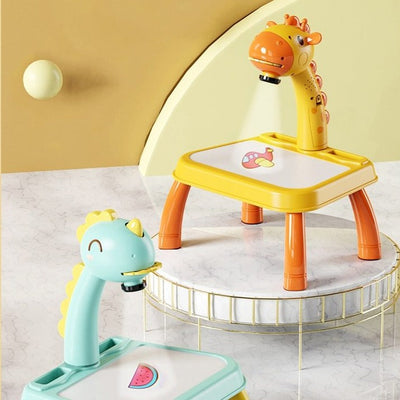 Fidtoy Kids Drawing Projector Table Art Tracing Toy with Markers and 72 Pictures