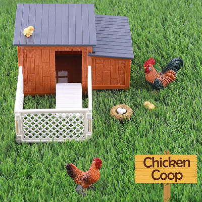 Fidtoy Farmhouse Playset with Barnyard Animals for Kids
