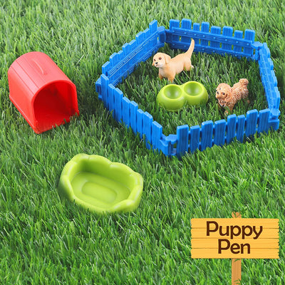 Fidtoy Farmhouse Playset with Barnyard Animals for Kids