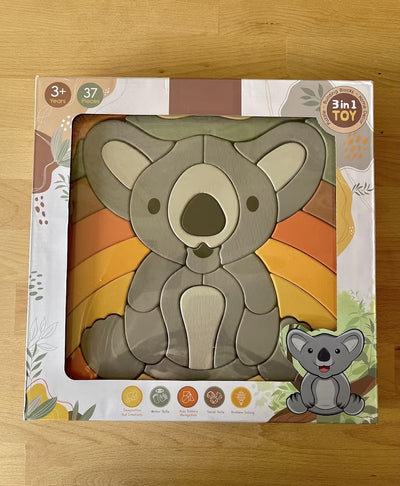 Kirra the Koala Abstract Building Block Puzzle / Home Decor Display