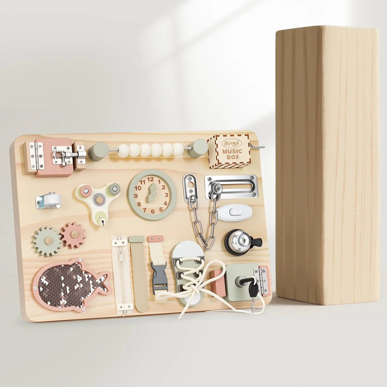 Tableau d'activités Montessori pour enfants | Jouet sensoriel interactif en bois