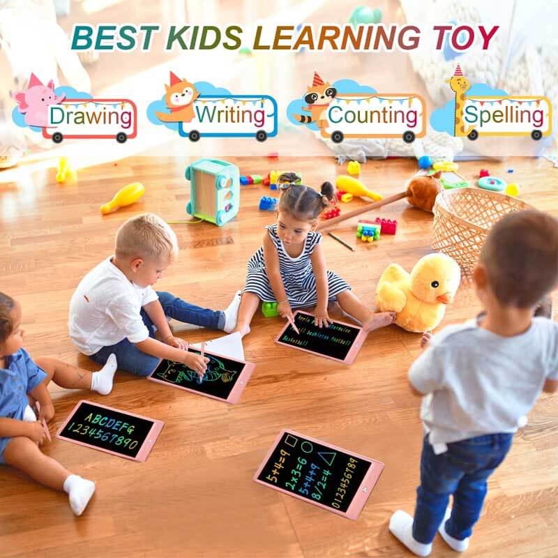 Pizarra de dibujo LCD a color Fidtoy de 15 pulgadas – Pizarra magnética para niños de 3 a 8 años