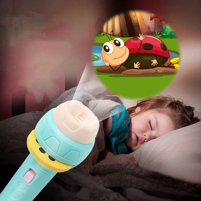 Fidtoy Kids Story Projector Flashlight Toy – Bedtime Story Projection Lamp with 10 Story Discs