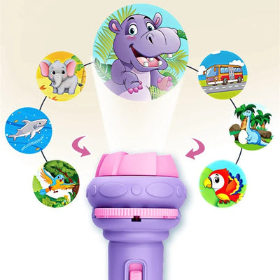 Fidtoy Kids Story Projector Flashlight Toy – Bedtime Story Projection Lamp with 10 Story Discs