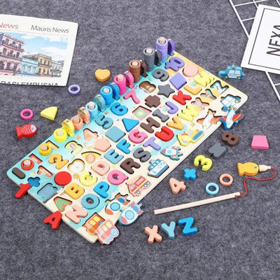 Fidtoy Kit Éducatif Montessori Langage et Chiffres – Jouet d'apprentissage en Bois pour Tout-petits