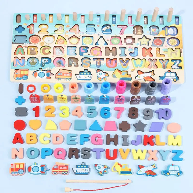 Fidtoy Kit Éducatif Montessori Langage et Chiffres – Jouet d'apprentissage en Bois pour Tout-petits