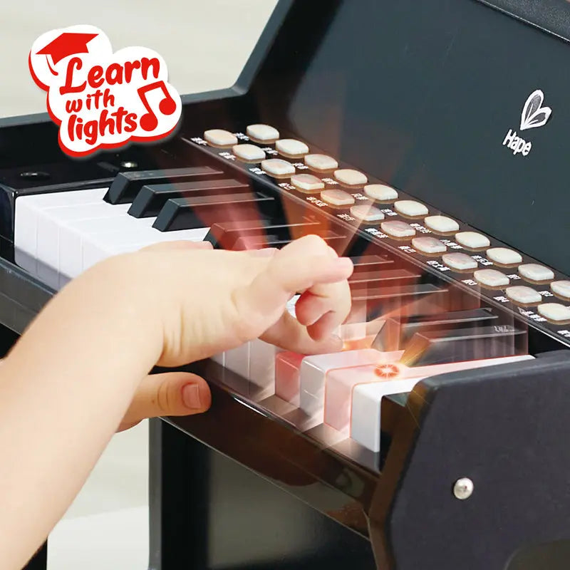 Learn with Lights Black Piano with Stool
