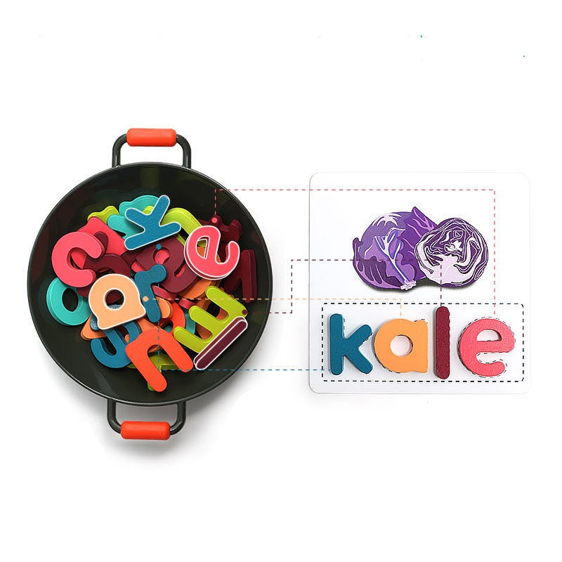 Pretend Play Cooking Toy with Spelling Game-Best alphabet learning toys
