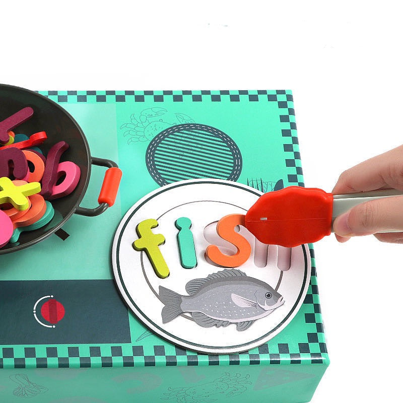 Pretend Play Cooking Toy with Spelling Game-Best alphabet learning toys