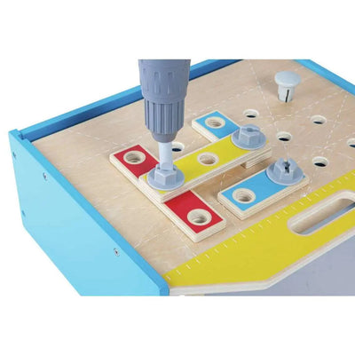 Fidtoy Établi en bois avec outils, kit de construction pour enfants