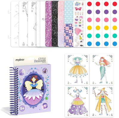 Pequeña Diseñadora - Club Mágico | Diseño de moda con telas, pegatinas de accesorios, colores