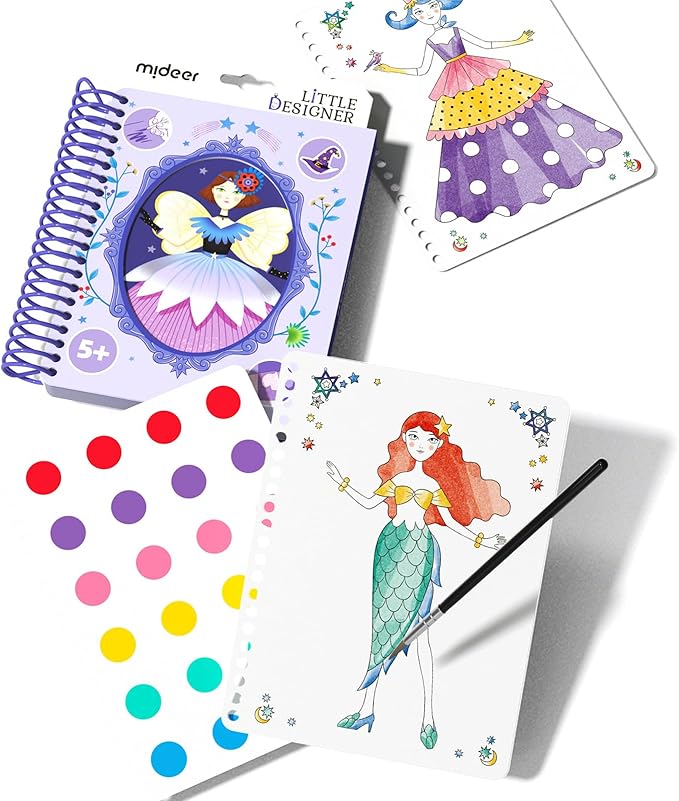 Pequeña Diseñadora - Club Mágico | Diseño de moda con telas, pegatinas de accesorios, colores