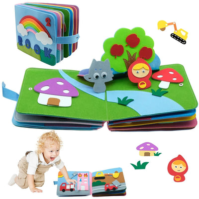 Fidtoy Montessori Felt Busy Book for Toddlers – Interactive Learning & Sensory Toy, Ages 1-4