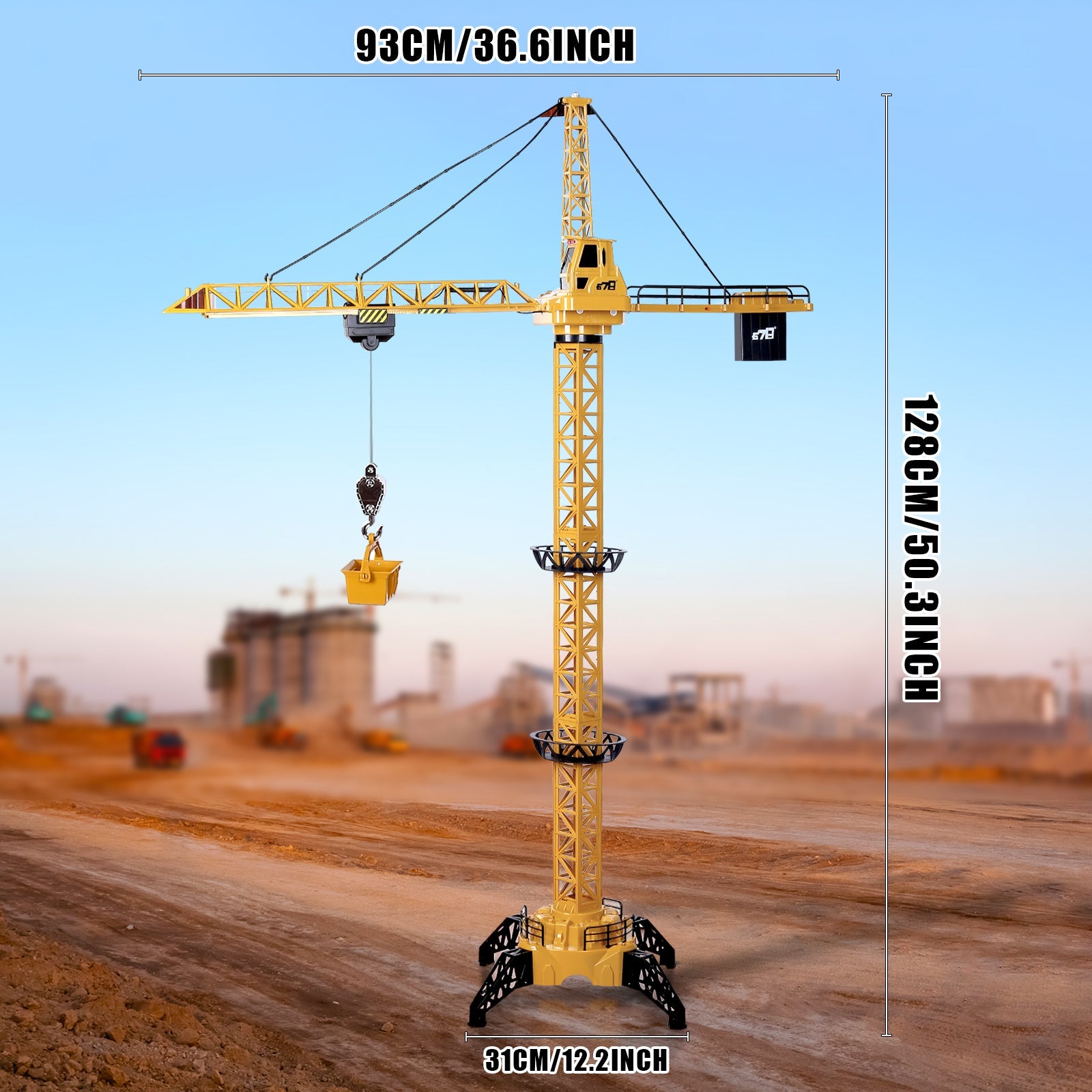 Remote Control Crane Toy Construction Vehicles Educational RC Crane Toy for Kids for Christmas Birthdays