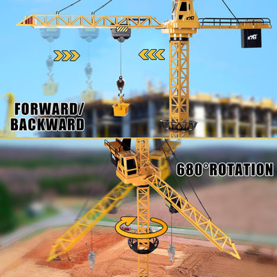 Grue télécommandée Jouet Véhicules de construction éducatifs Grue RC pour enfants pour Noël Anniversaires