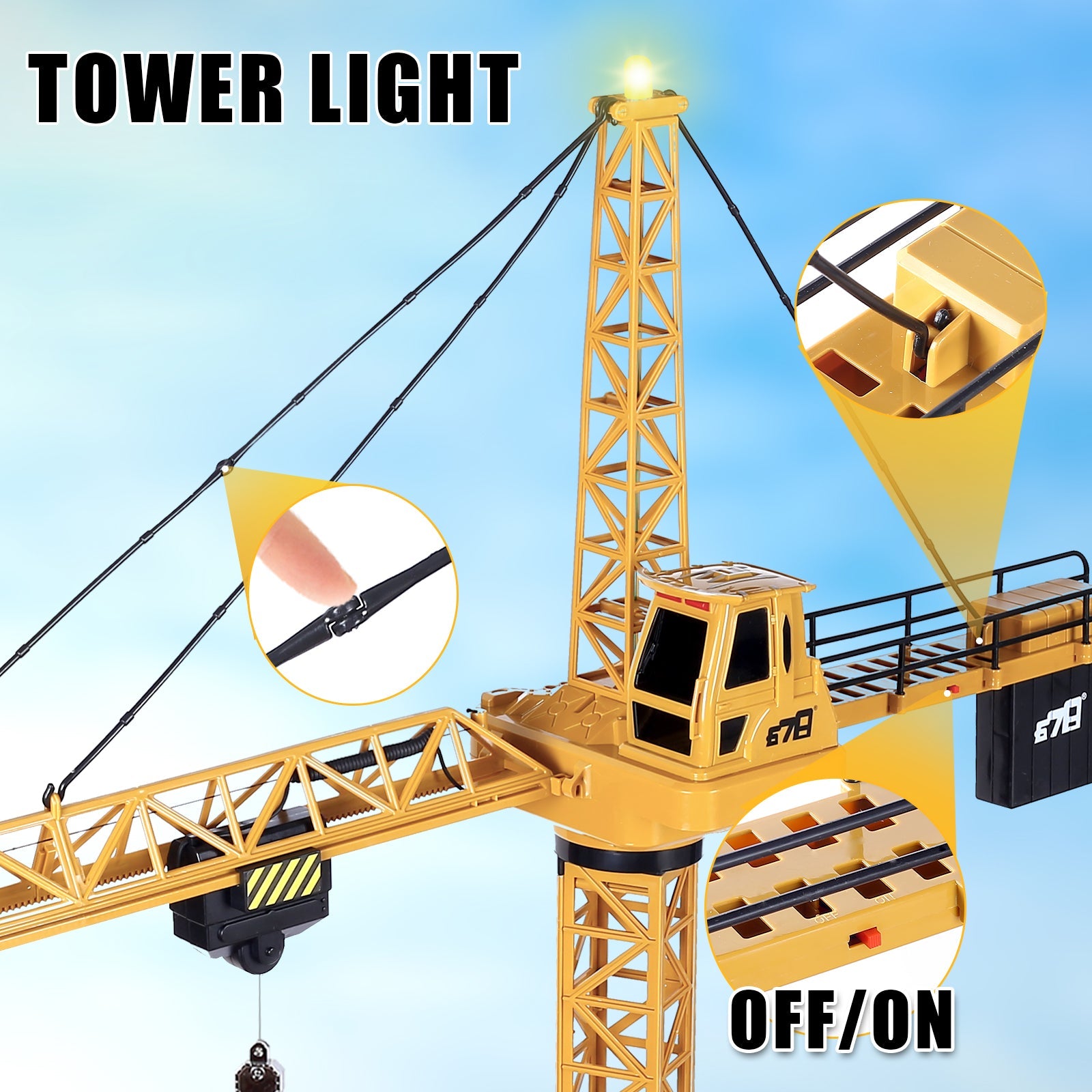 Remote Control Crane Toy Construction Vehicles Educational RC Crane Toy for Kids for Christmas Birthdays