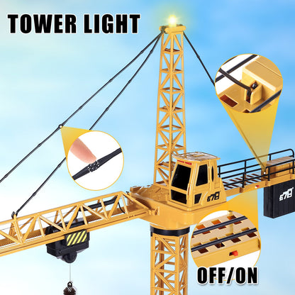 Remote Control Crane Toy Construction Vehicles Educational RC Crane Toy for Kids for Christmas Birthdays
