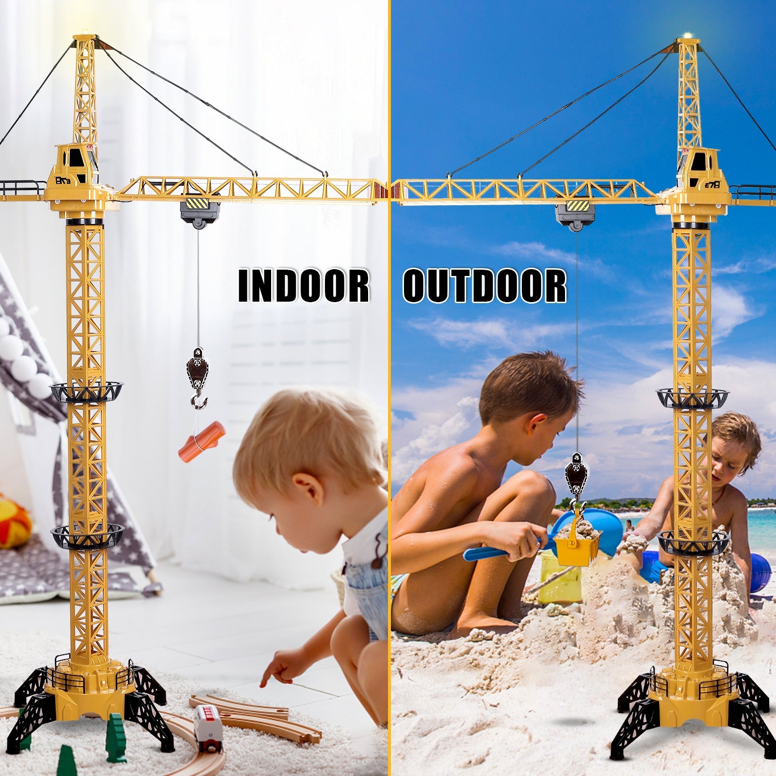Remote Control Crane Toy Construction Vehicles Educational RC Crane Toy for Kids for Christmas Birthdays
