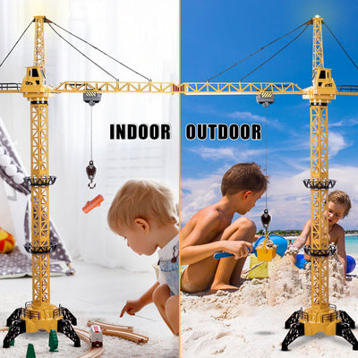 Grue télécommandée Jouet Véhicules de construction éducatifs Grue RC pour enfants pour Noël Anniversaires