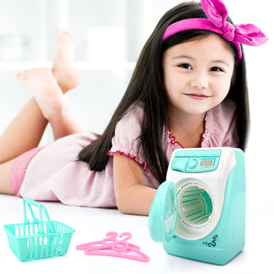 Mini machine à laver jouet électrique en plastique avec sons réalistes, lumières, jouets de nettoyage pour enfants, cadeau d'anniversaire ou de Noël pour enfants