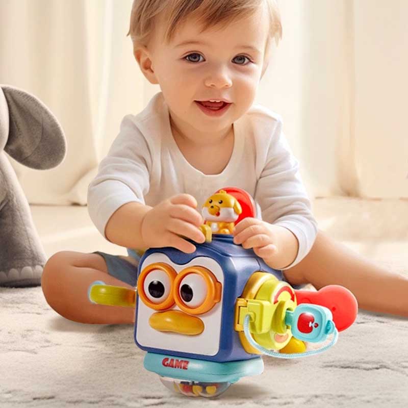Fidtoy Montessori Busy Cube for Toddlers 1-3 – Interactive Sensory Toy for Quiet Time, Travel & Early Learning