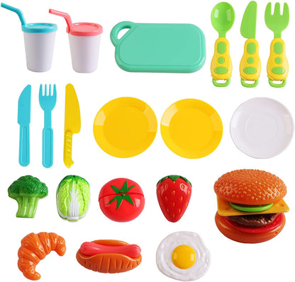 Kitchen Electric Microwave Play Set with Realistic Light, Sound & Accessories Included