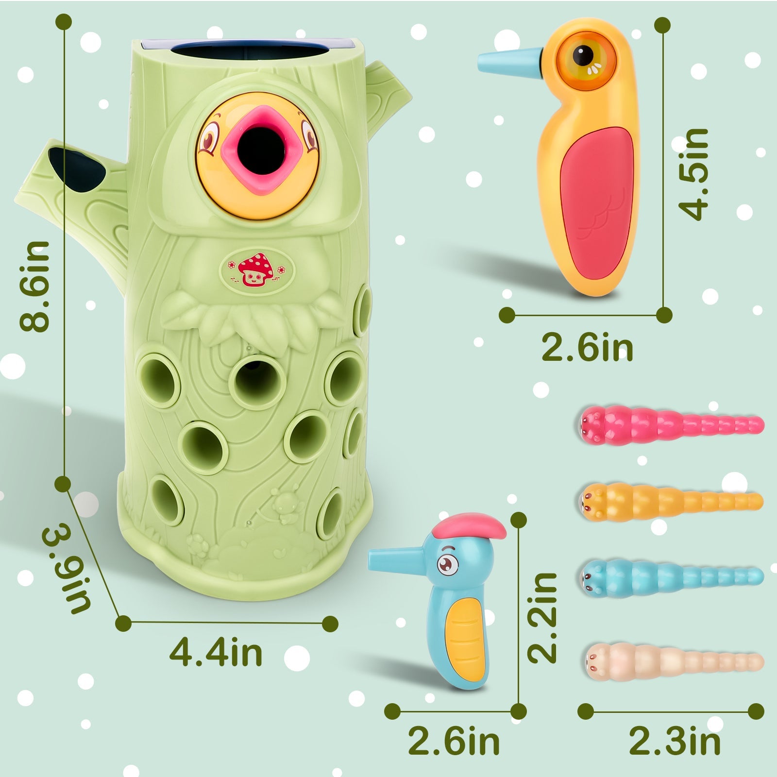 Toddler Magnetic Bird Woodpecker Toys for  Boy Girl Present Children’s Learning Games With Sound and Lights For Christmas Birthdays