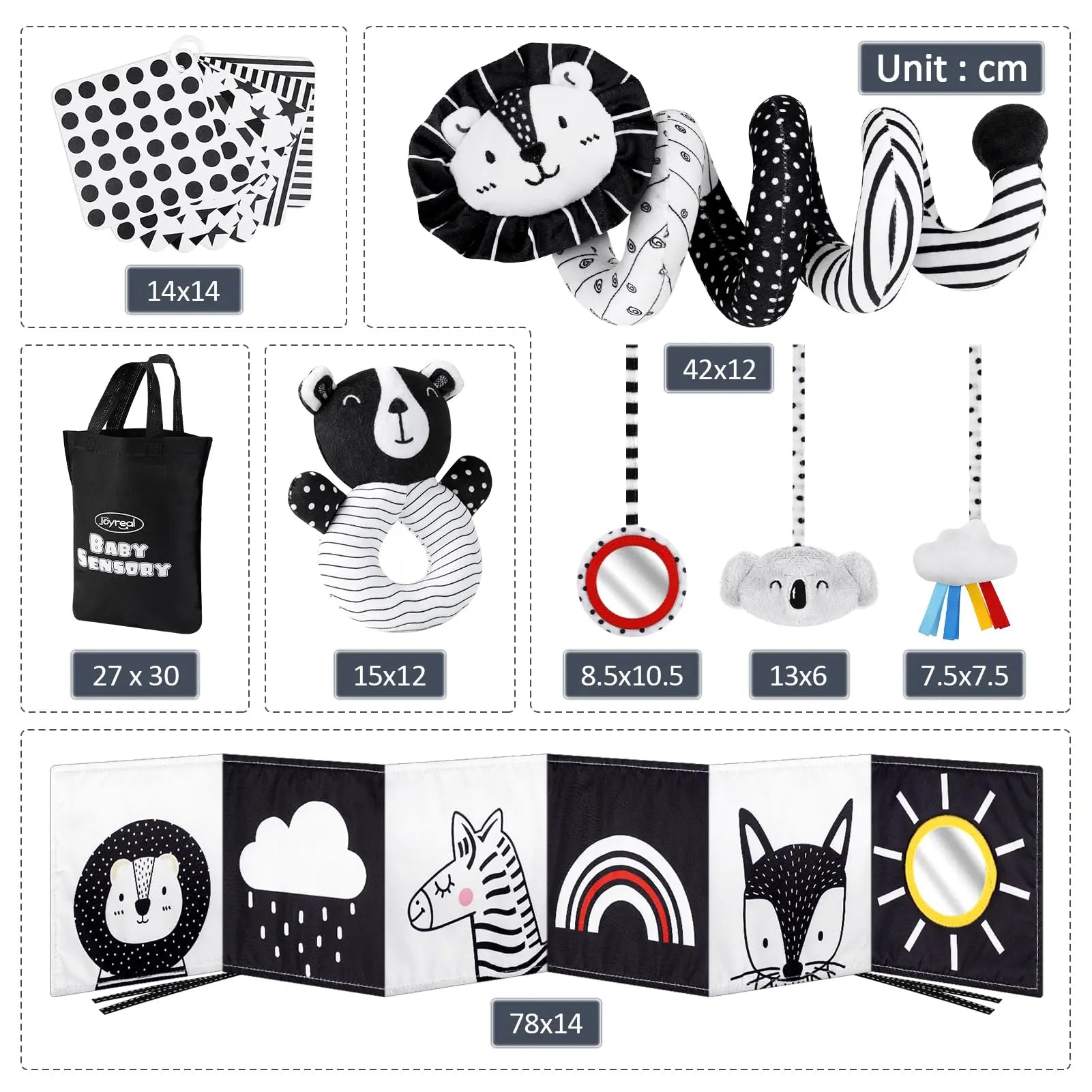 Baby Sensory Black & White Toy Set - Sensory Play for Infants