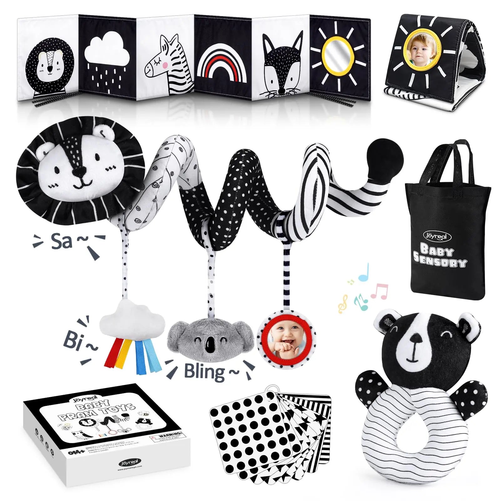Baby Sensory Black & White Toy Set - Sensory Play for Infants