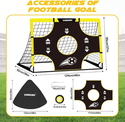 Kids 3 in 1 Portable Football Goal Foldable Soccer Net Ages 3+