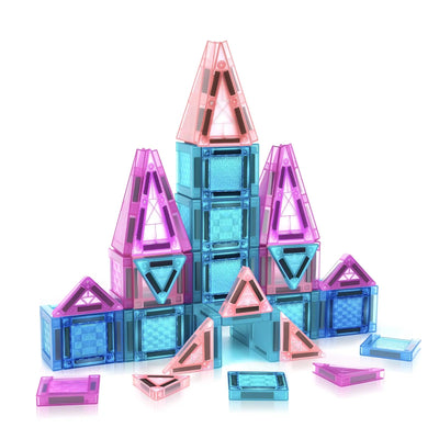 68 PCS Mini Magnetic Tiles Travel Set for Kids Ages 3+