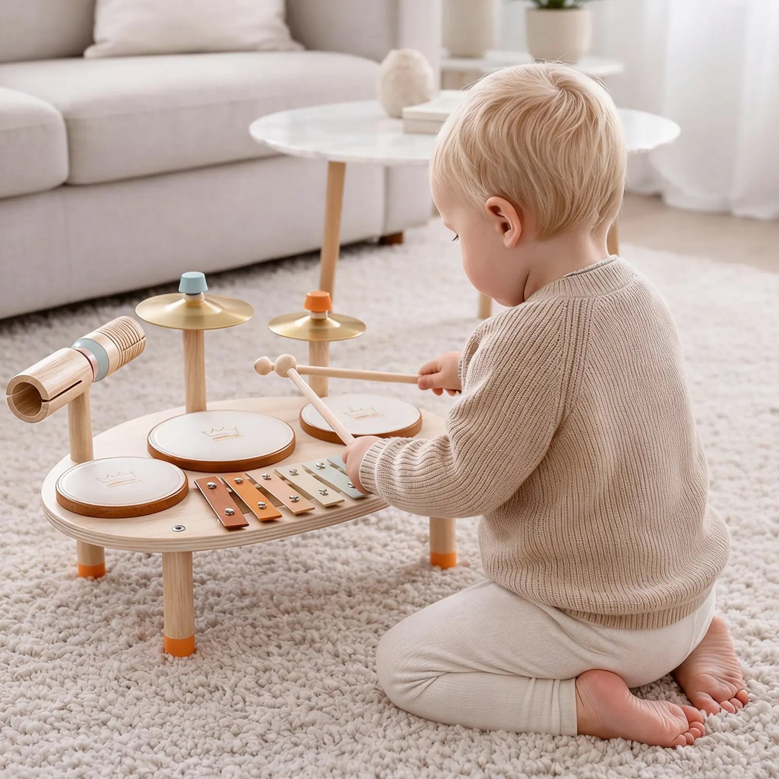 Fidtoy 9-en-1 Batterie pour Enfants Jouet d'Instruments de Musique pour l'Apprentissage du Rythme et le Développement Précoce