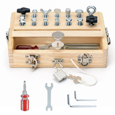 Fidtoy Planche de tournevis Montessori pour enfants, jouet en bois pour l'apprentissage de la motricité fine