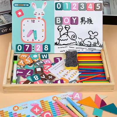 Magnetic Clock Pattern Double Sided Wooden Activity Kit - 442