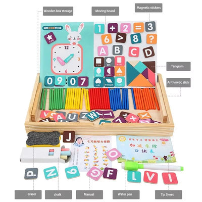 Magnetic Clock Pattern Double Sided Wooden Activity Kit - 442