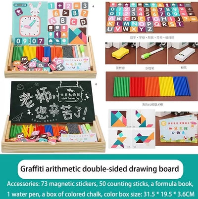 Magnetic Clock Pattern Double Sided Wooden Activity Kit - 442