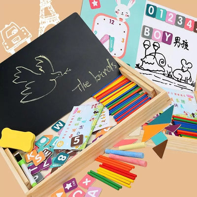 Magnetic Clock Pattern Double Sided Wooden Activity Kit - 442