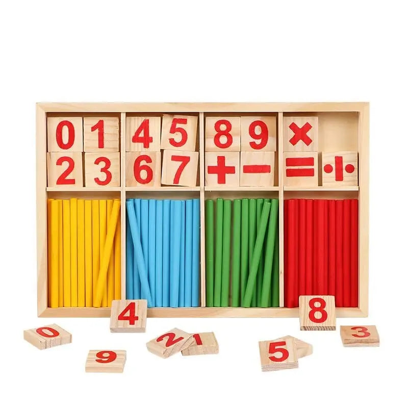 Fidtoy Montessori Wooden Counting Sticks Box – Early Math Learning Toy for Toddlers