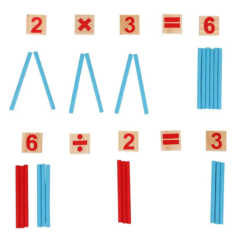 Fidtoy Montessori Wooden Counting Sticks Box – Early Math Learning Toy for Toddlers