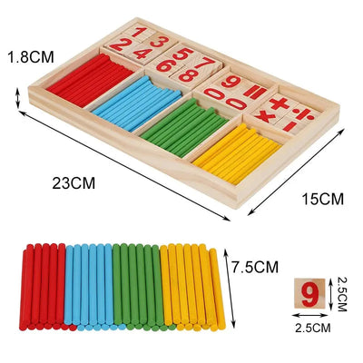 Fidtoy Montessori Wooden Counting Sticks Box – Early Math Learning Toy for Toddlers