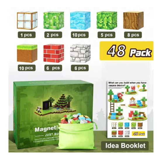 Juego de bloques de construcción magnéticos Fidtoy para niños – Juguetes de construcción STEM para el aprendizaje creativo