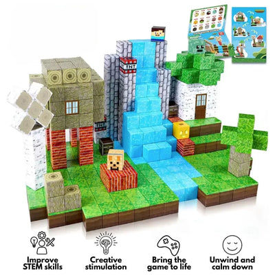 Juego de bloques de construcción magnéticos Fidtoy para niños – Juguetes de construcción STEM para el aprendizaje creativo