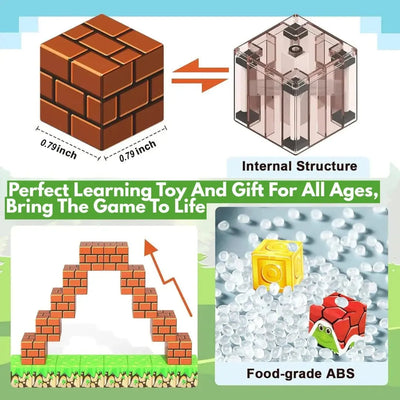 Juego de bloques de construcción magnéticos Fidtoy para niños – Juguetes de construcción STEM para el aprendizaje creativo