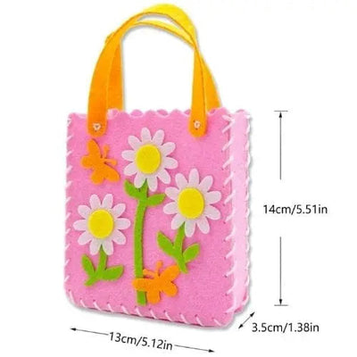 Fidtoy DIY Sewing Kit for Kids – 8 Cartoon Handbag Projects, Safe Beginner Craft Set for Creativity and Fine Motor Skills